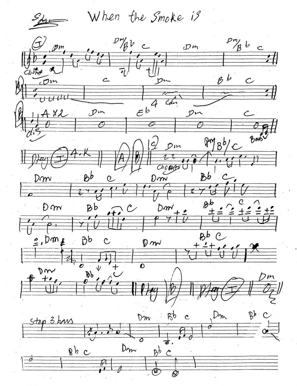 When The Smoke Is sheet