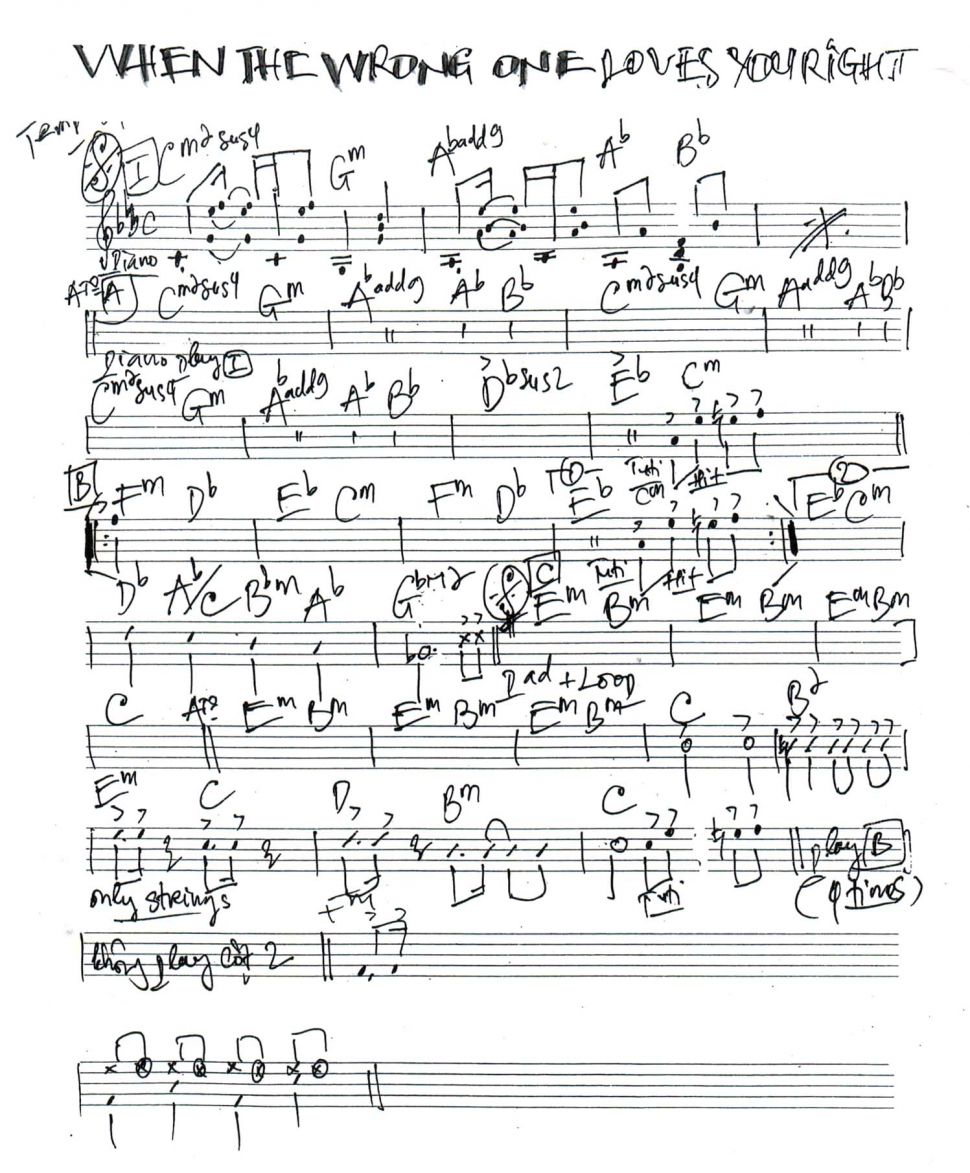 When The Wrong One Loves You Right sheet