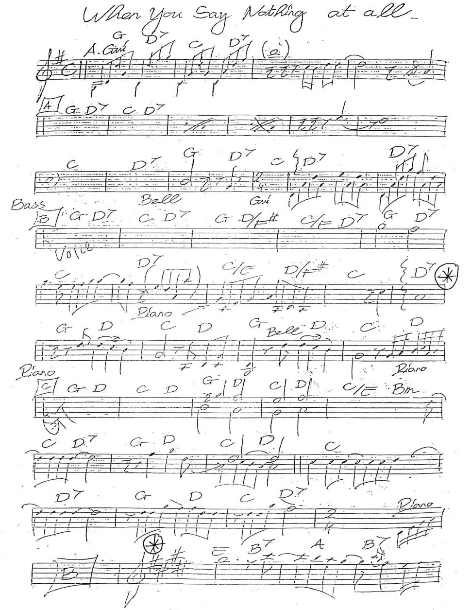 When You Say Nothing At All sheet