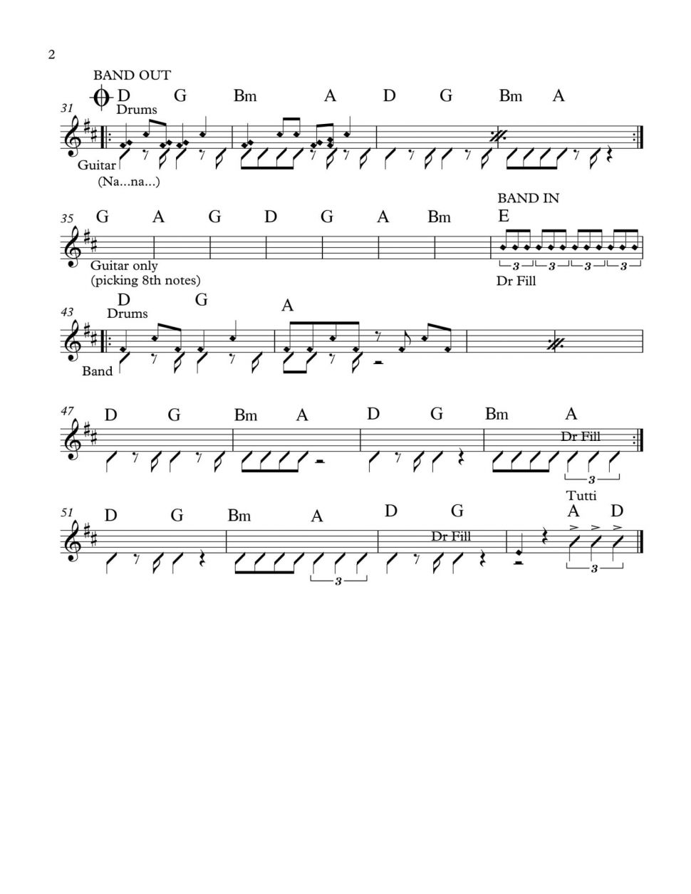 Where Is The Feeling sheet