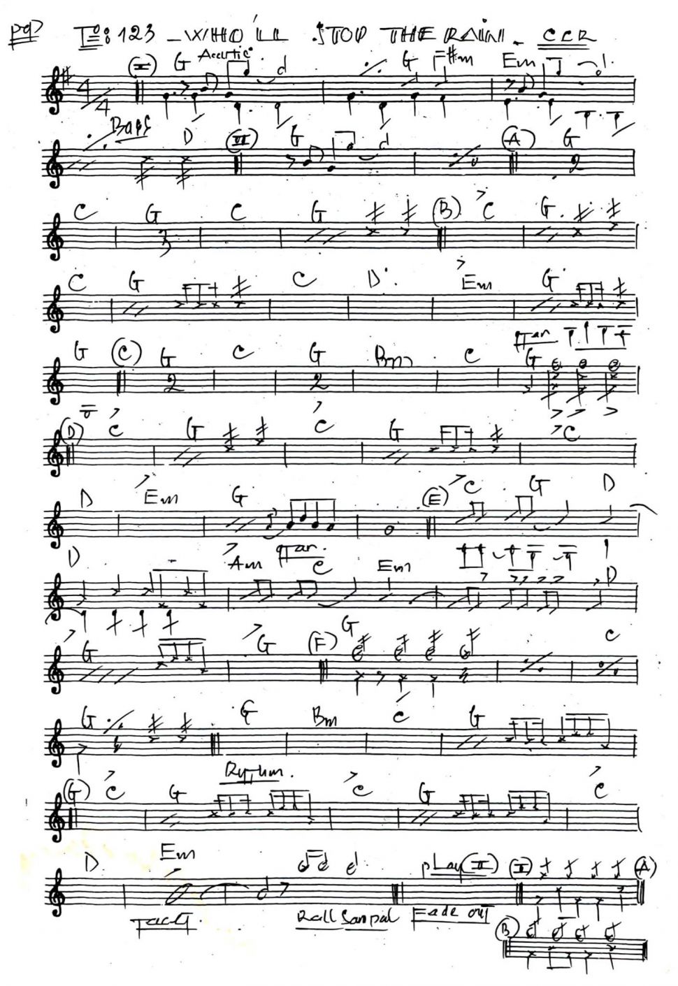 Who'll Stop The Rain sheet