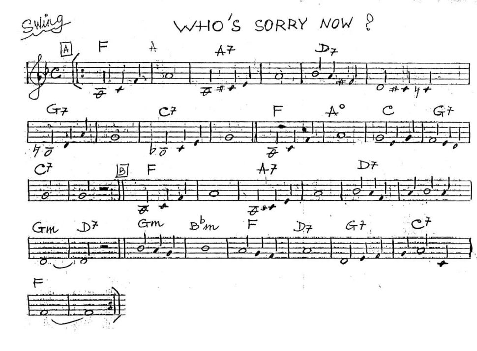 Who's Sorry Now? sheet
