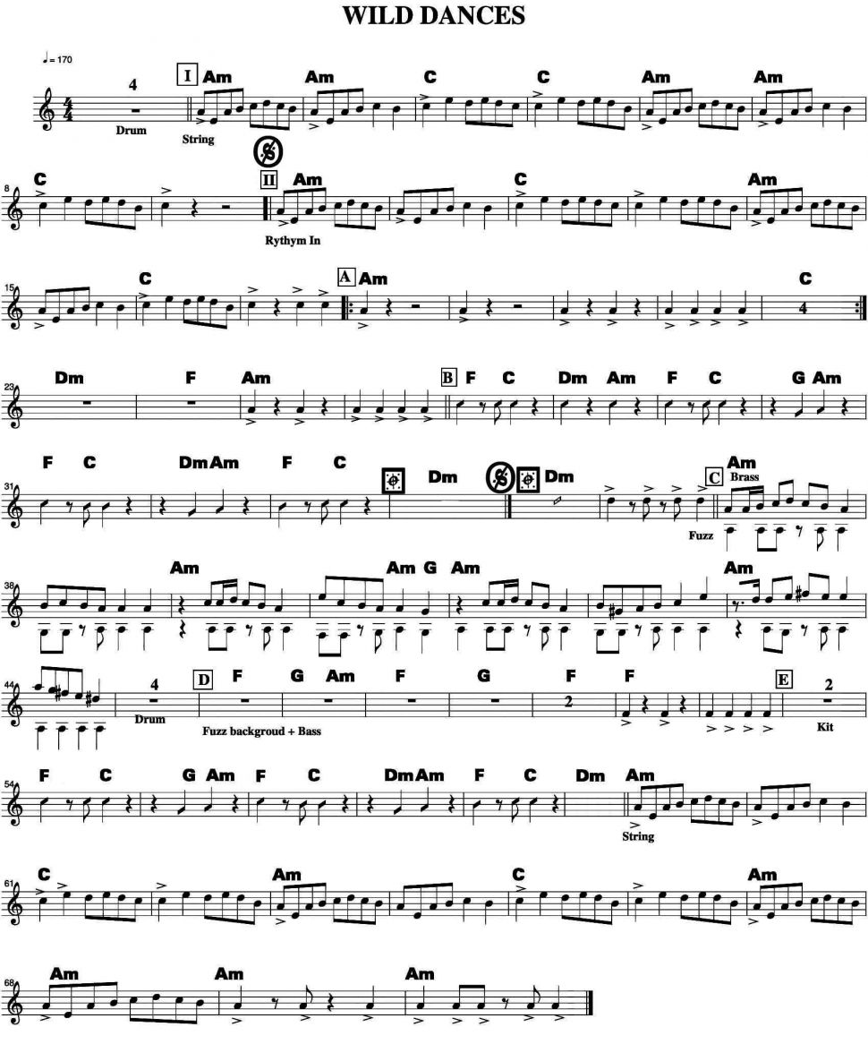 Wild Dances sheet