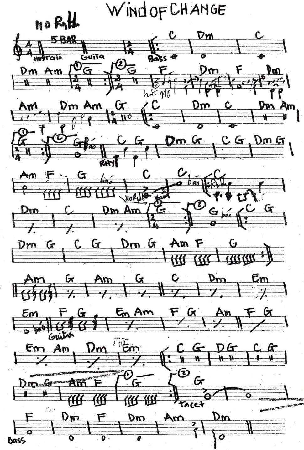 Wind Of Change sheet