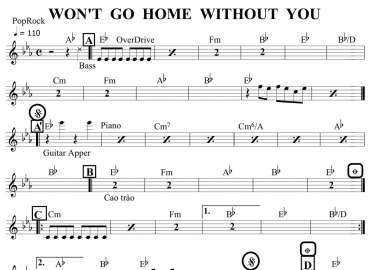 Won't Go Home Without You sheet