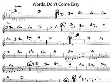 Words, Don't Come Easy sheet