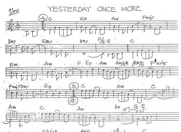 Yesterday once more sheet