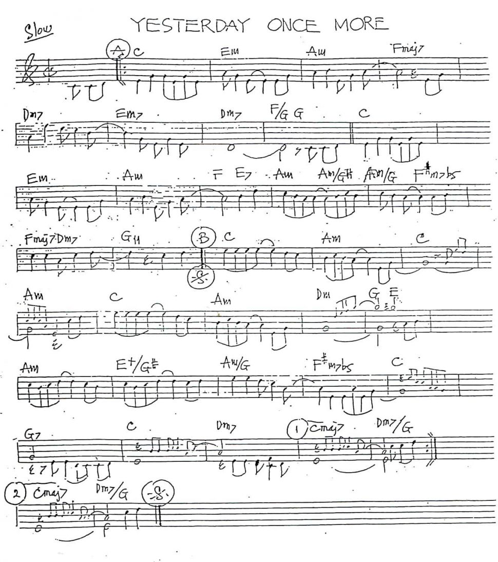 Yesterday once more sheet