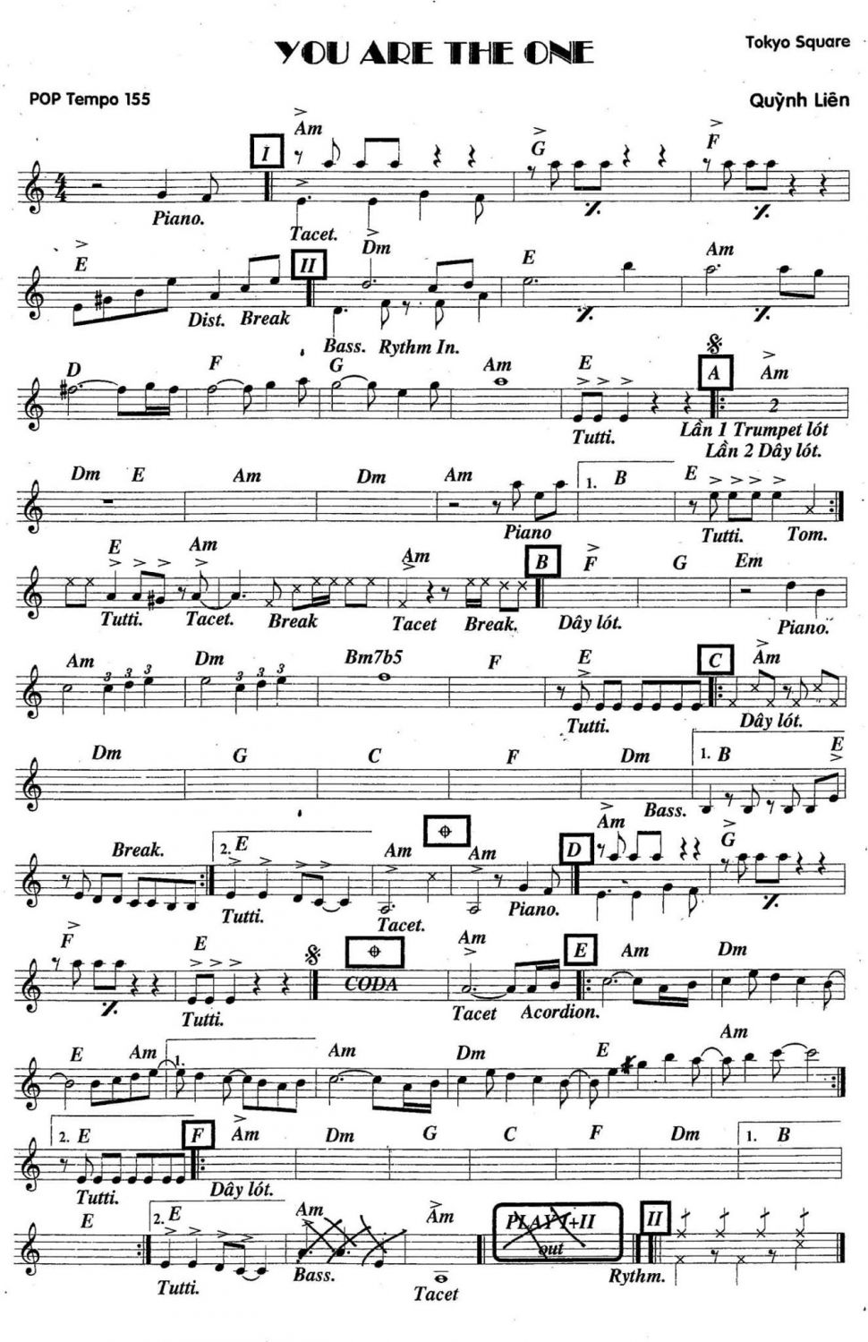 You are the one sheet