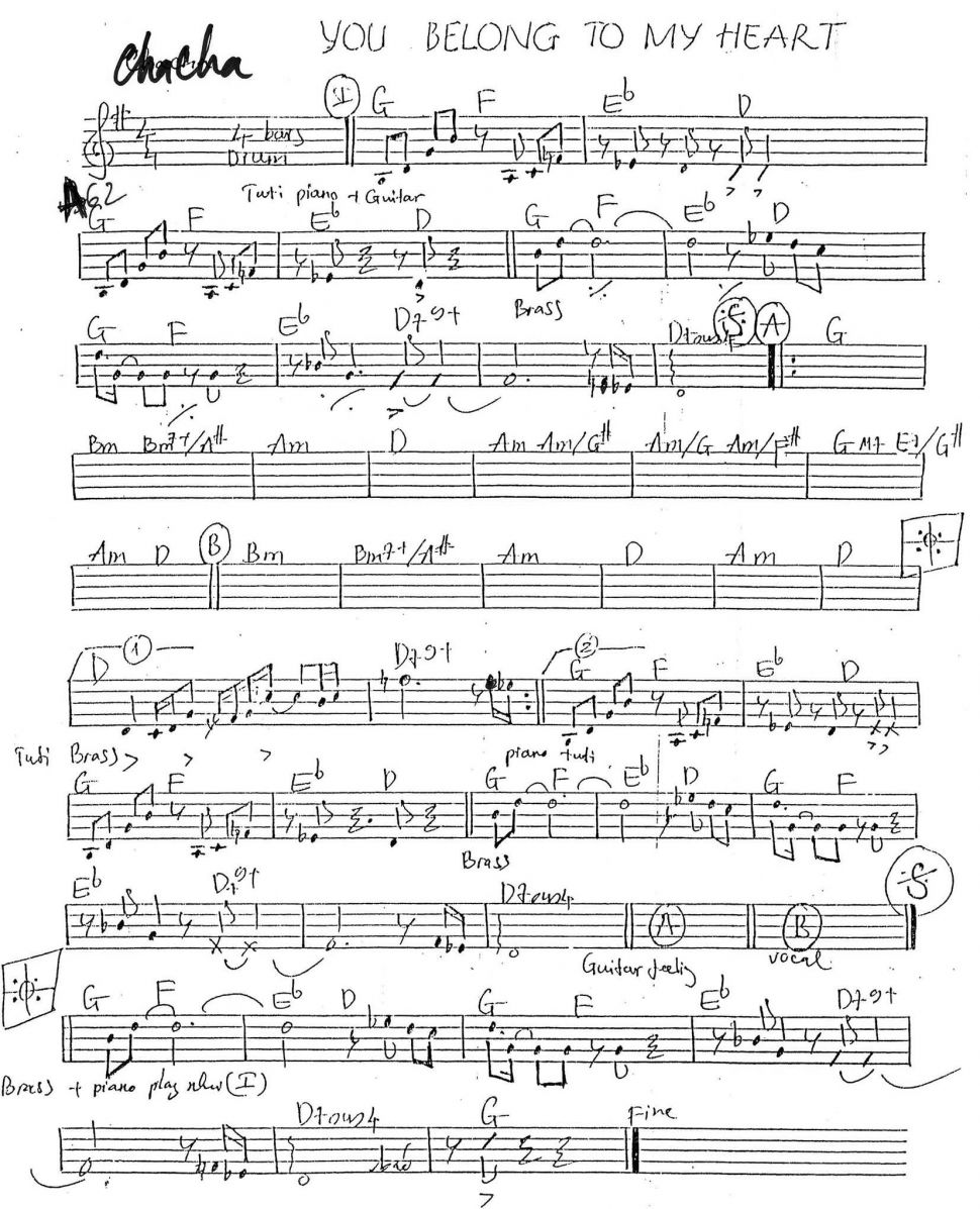 You belong to my heart sheet