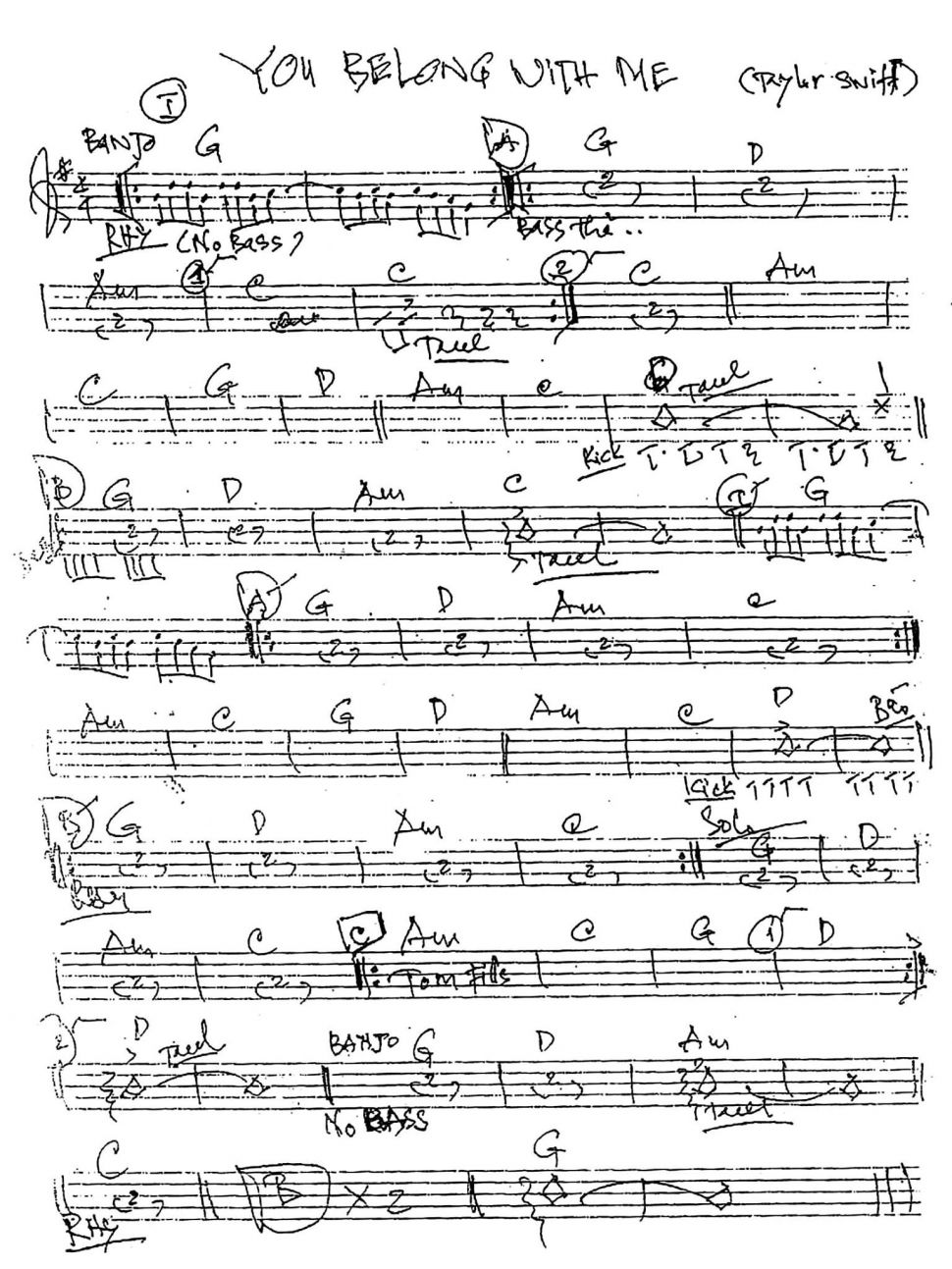 You belong vith me sheet