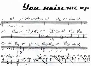 You raise me up sheet