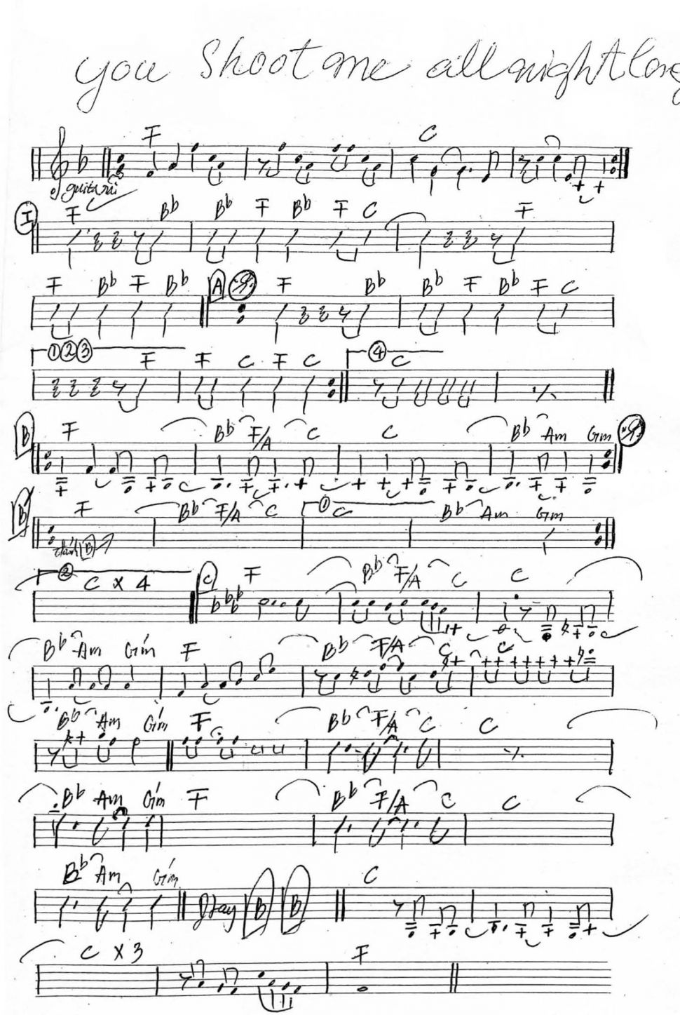 You shoot me allaughalon sheet