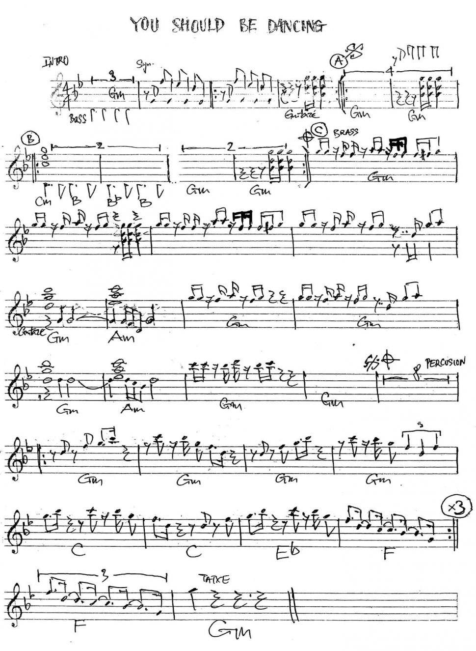 You should be dancing sheet