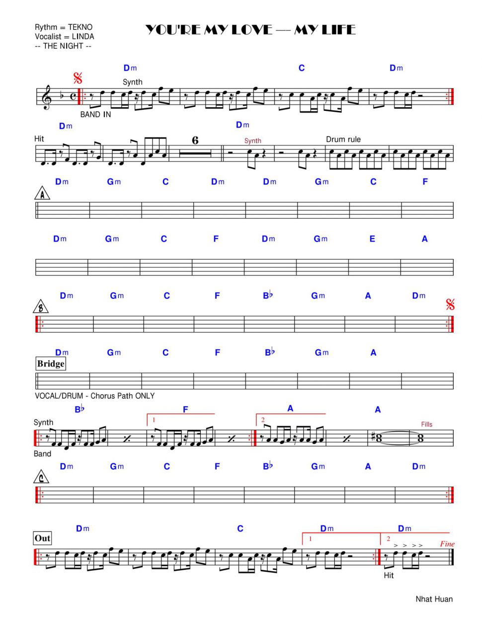 You're my love - my life sheet