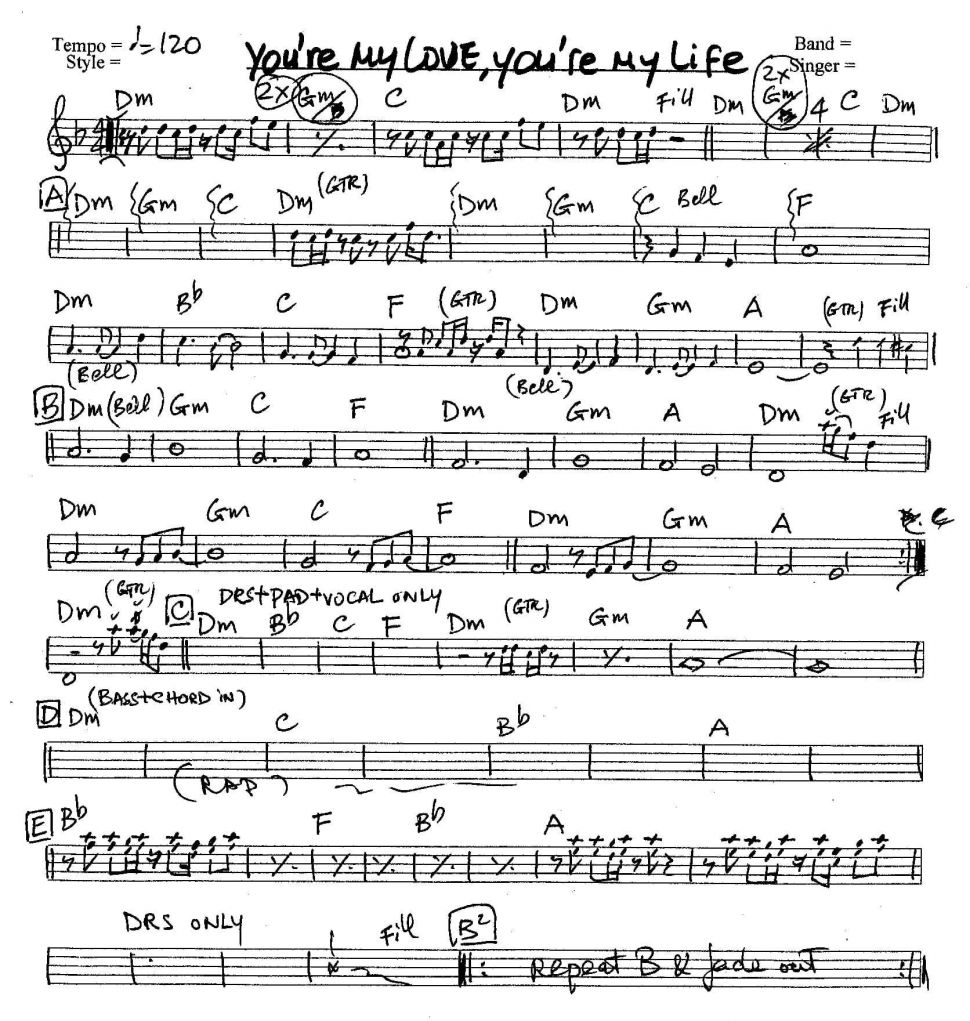 You're my love - You're my life sheet