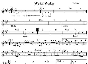 Waka Waka sheet