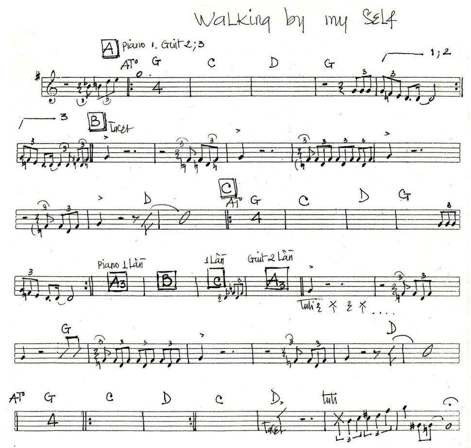 Walking By My Self sheet