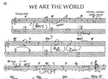 We Are The World sheet