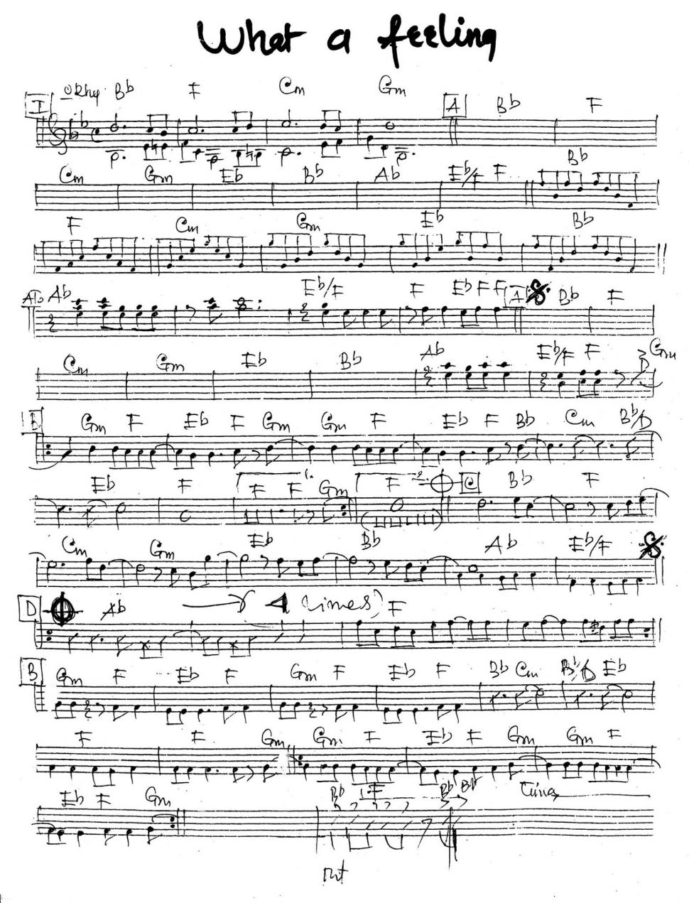 What A Feeling sheet