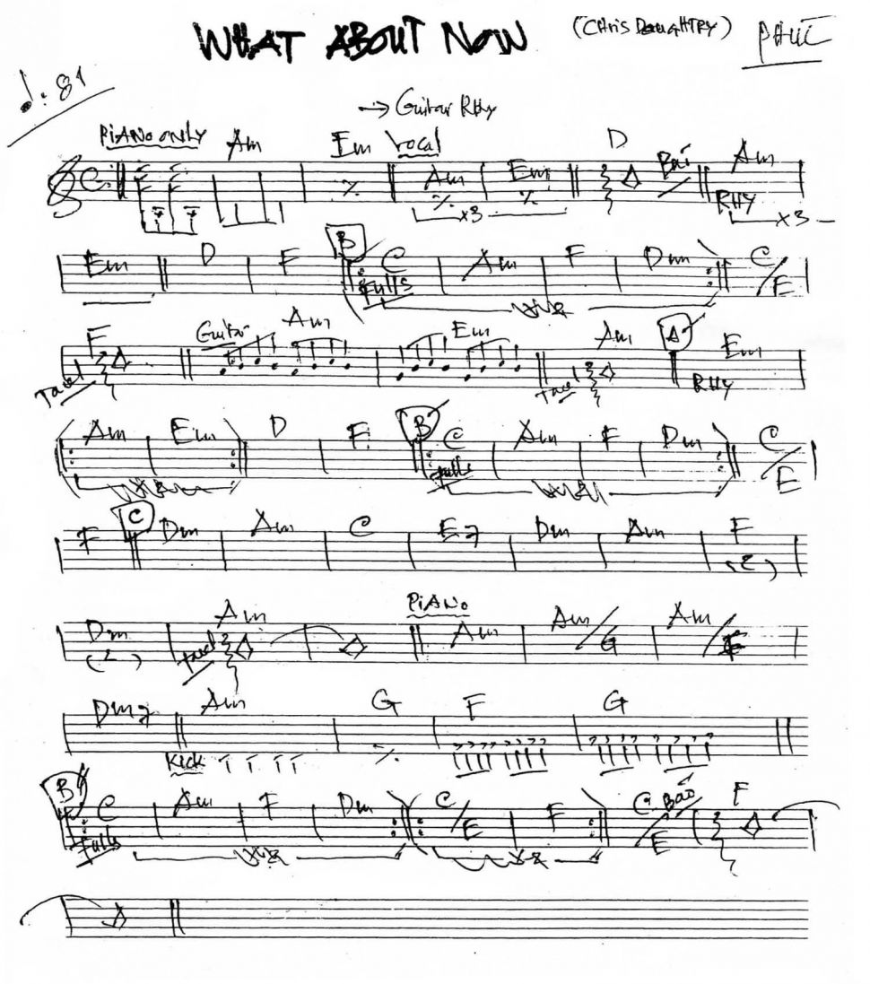 What About Now sheet