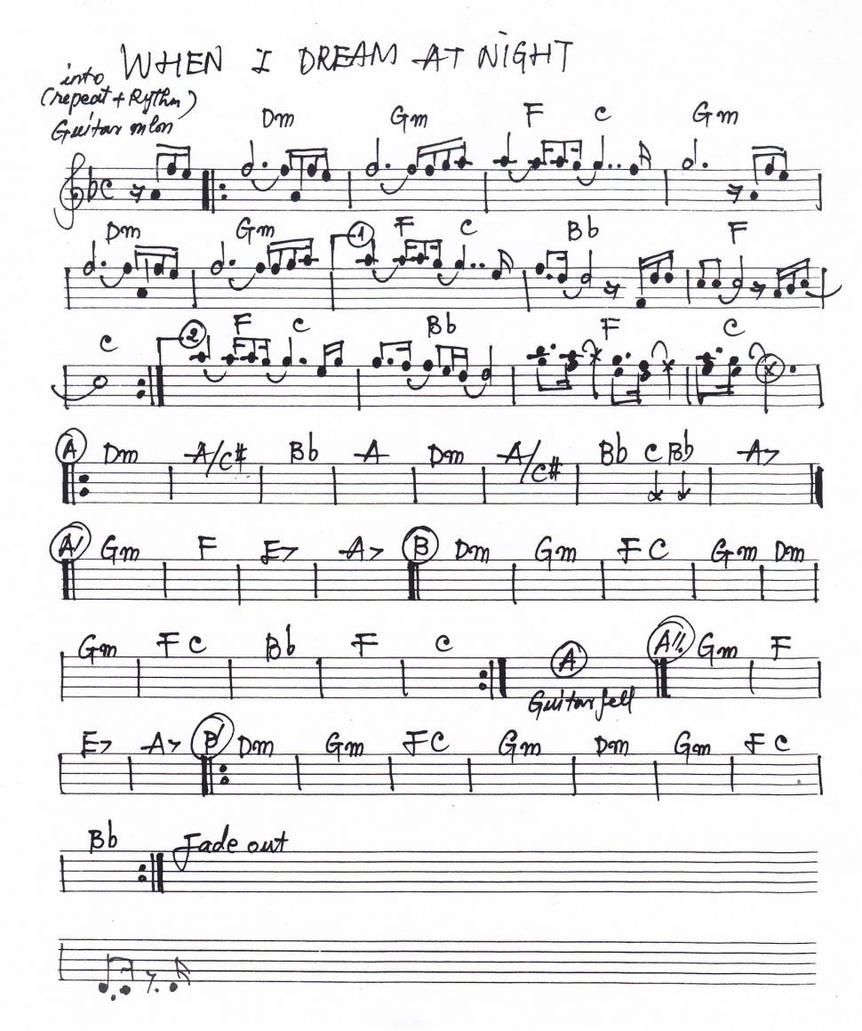When I Dream At Night sheet