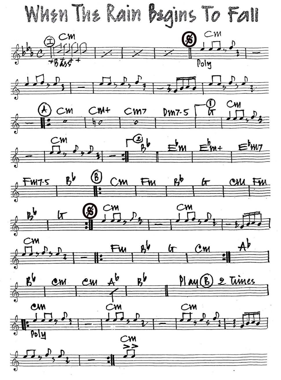 When The Rain Begins To Fall sheet