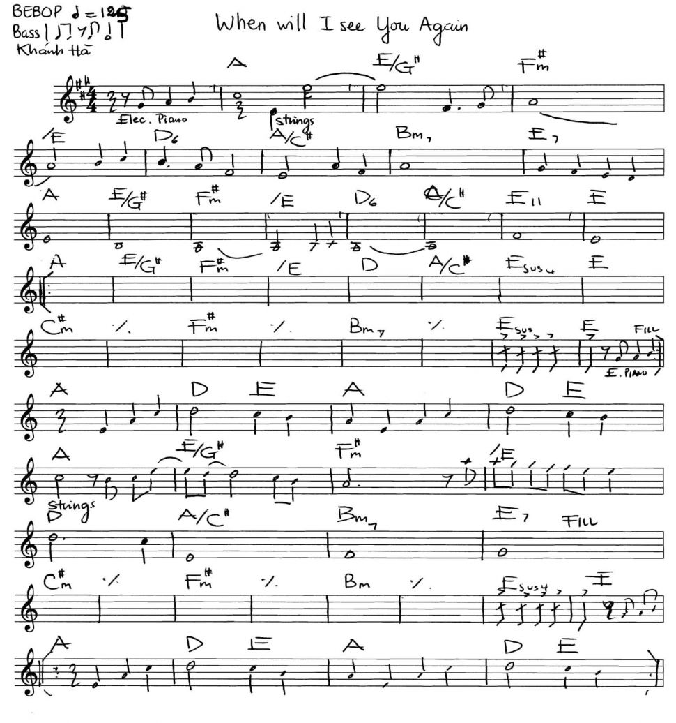 When Will I See You Again sheet