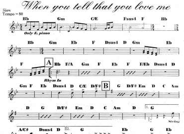 When You Tell That You Love Me sheet