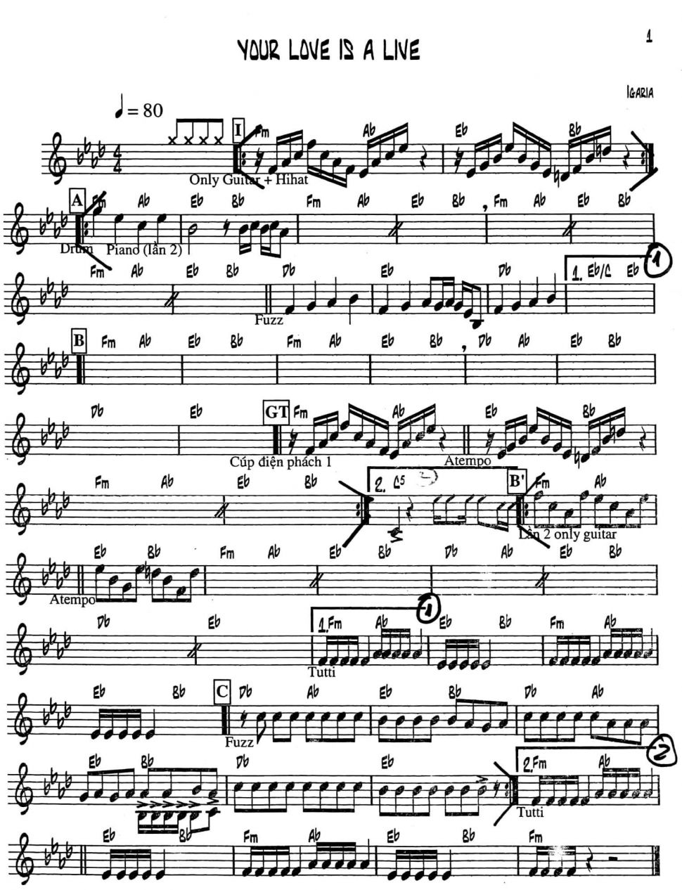 Your love is a live sheet