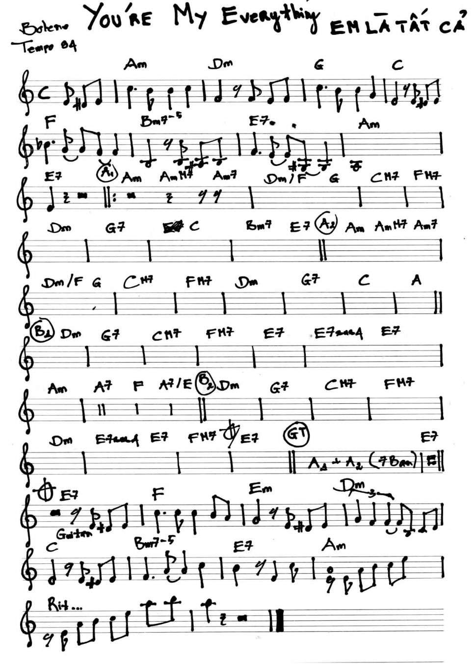 You're my everything sheet