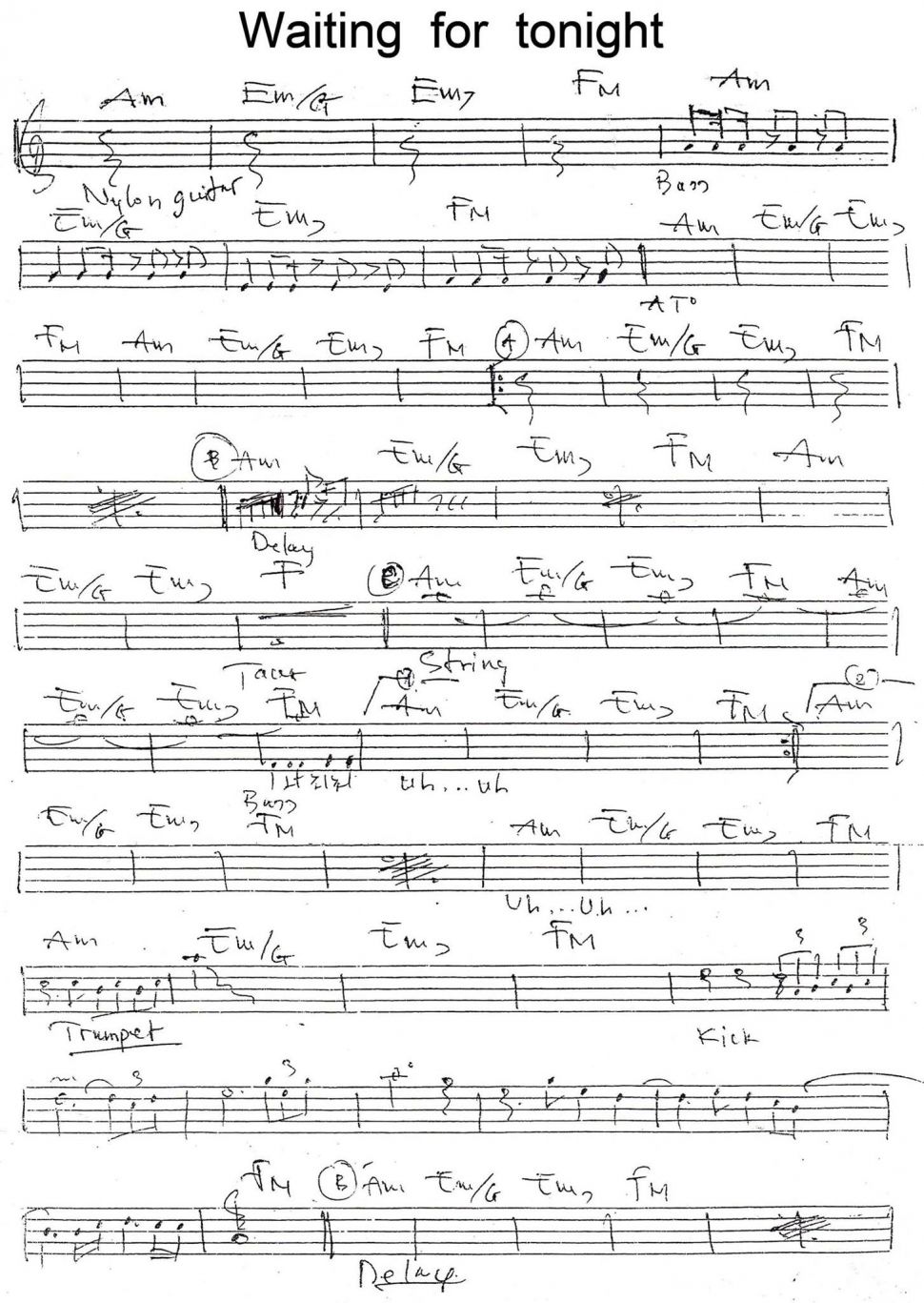 Waiting For Tonight sheet