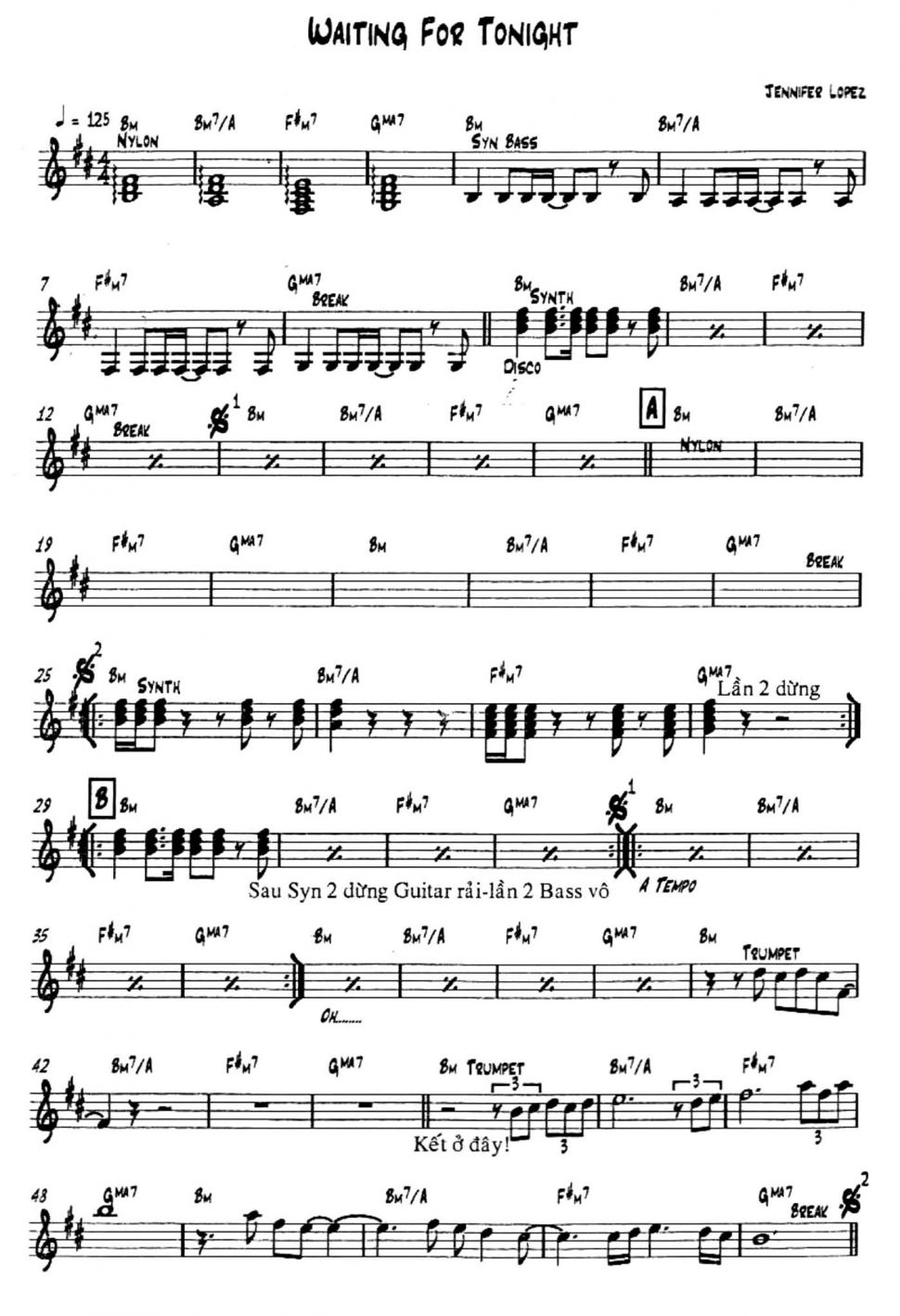 Waiting For Tonight sheet