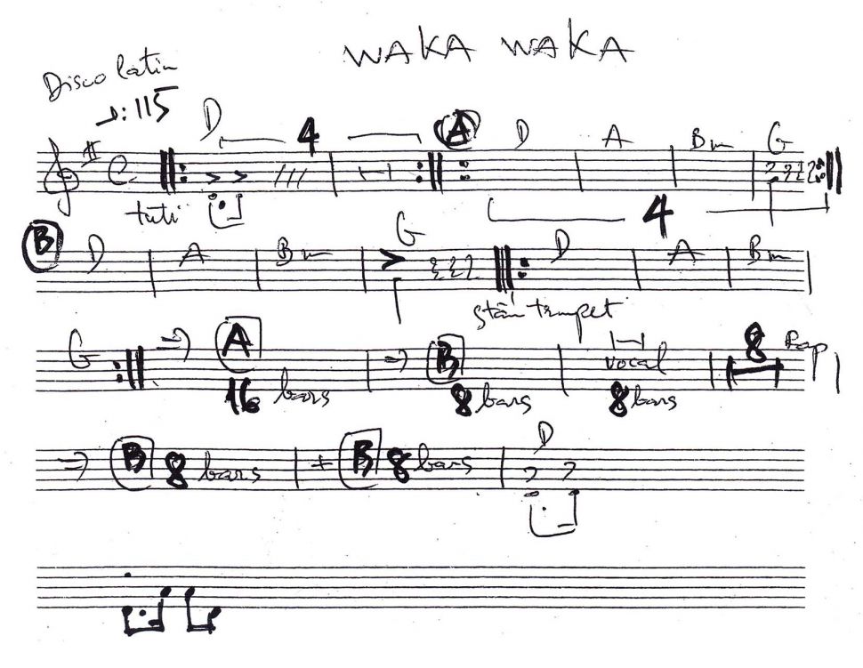 Waka Waka sheet