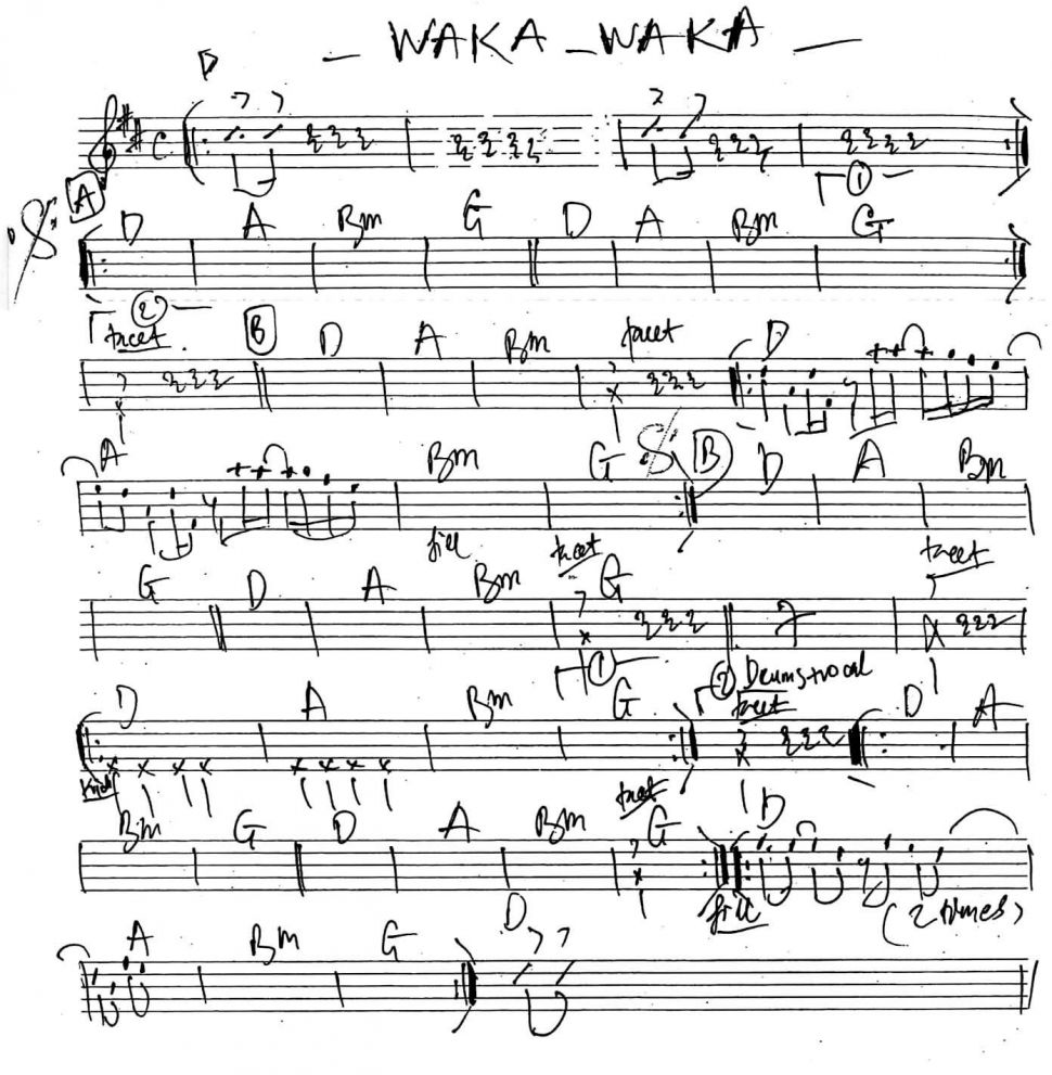 Waka Waka sheet