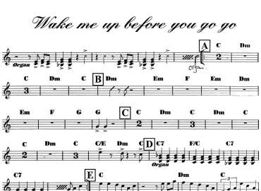 Wake Me Up Before You Go Go sheet