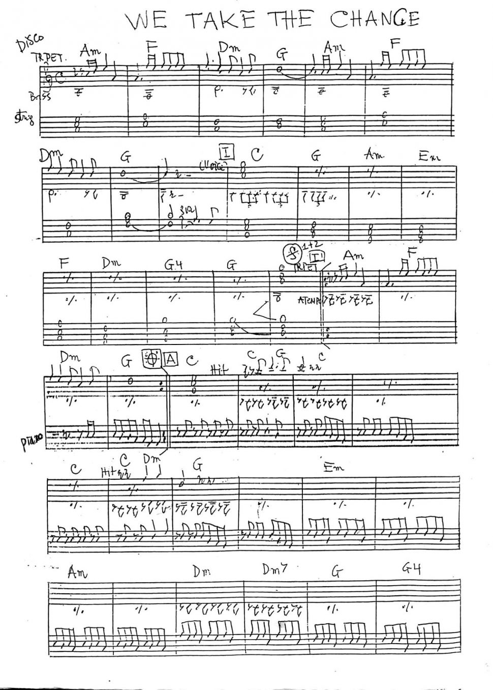 We Take The Change sheet