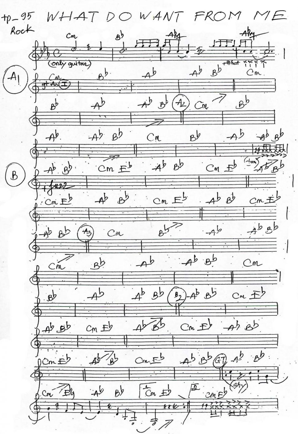 What Do Want From Me sheet