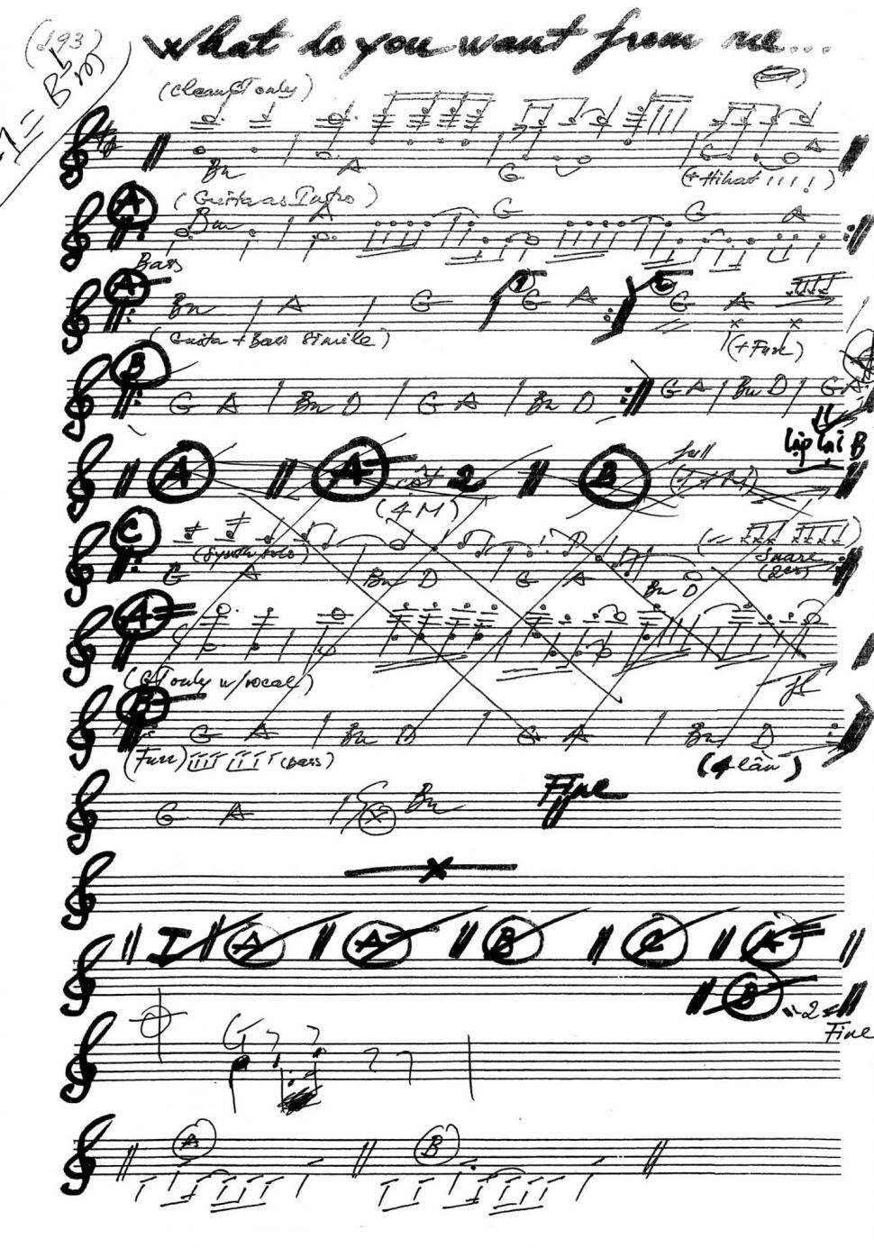 What Do You Want From Me sheet