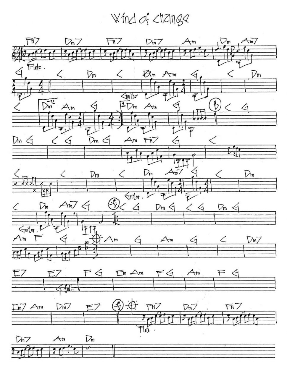 Wind Of Change sheet