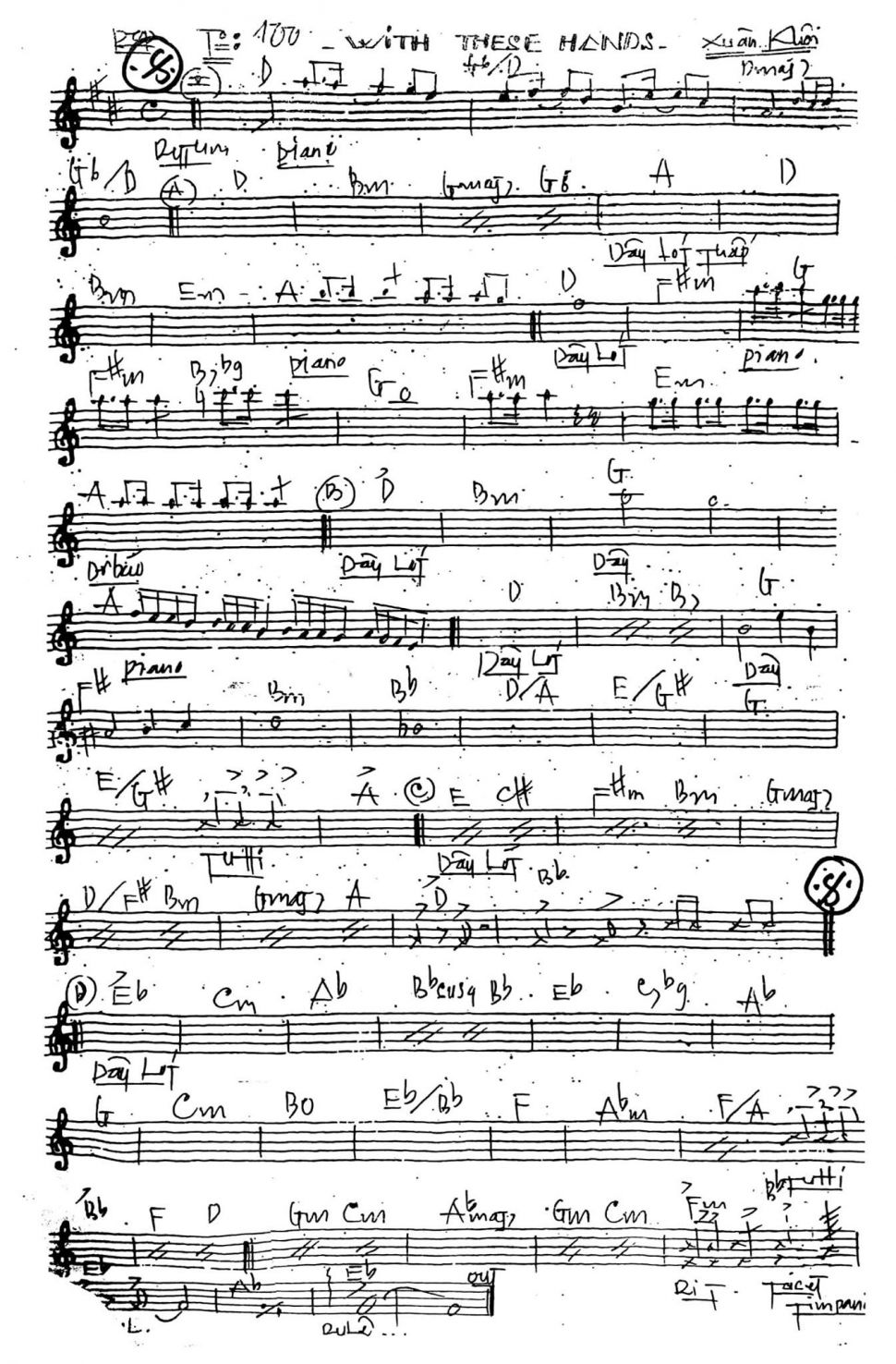 With These Hands sheet