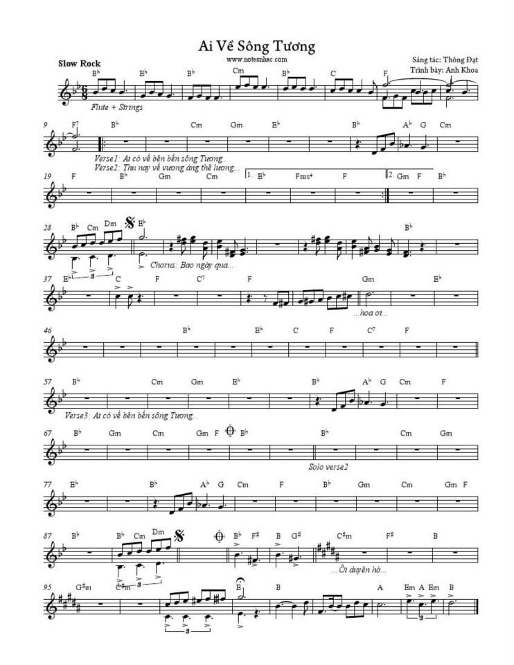 Ai Về Sông Tương sheet