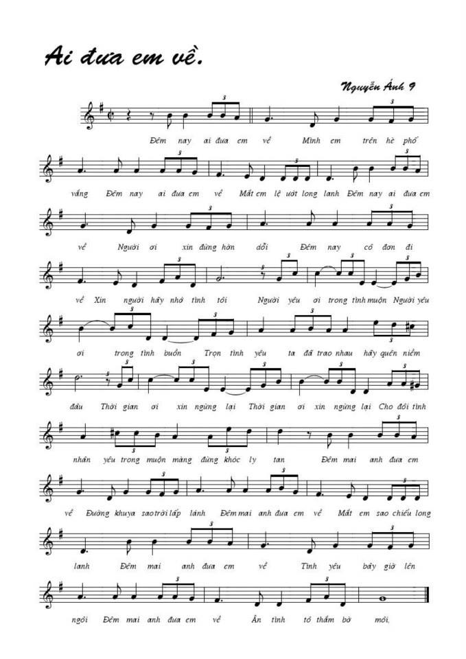 Ai đưa em về sheet