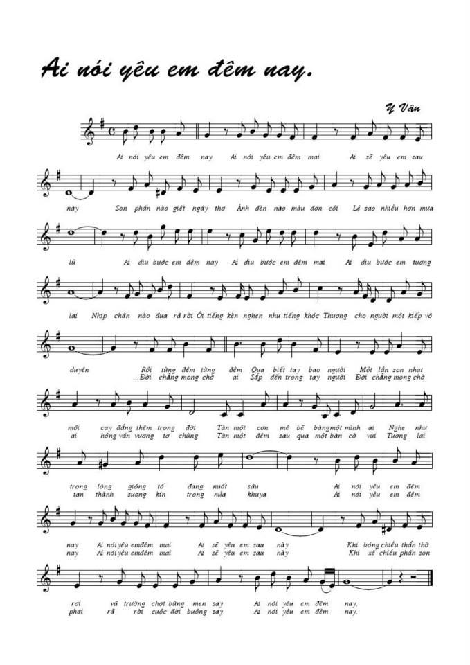 Ai nói yêu em đêm nay sheet