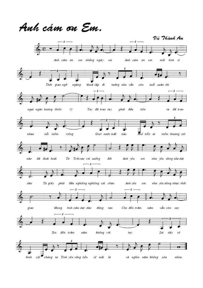 Anh cám ơn em sheet