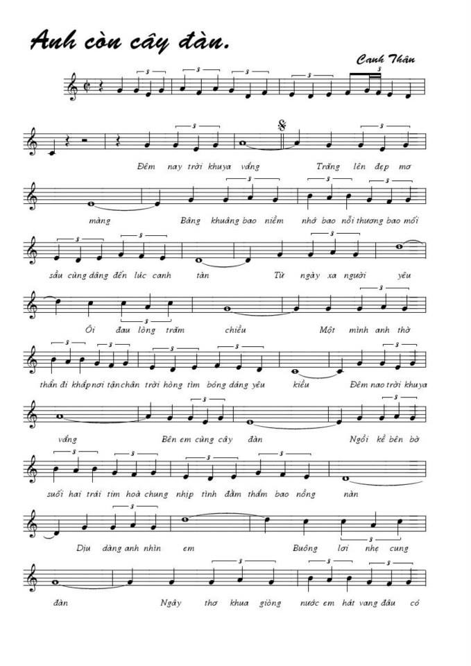 Anh còn cây đàn sheet