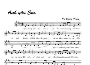 Anh yêu em sheet có lời