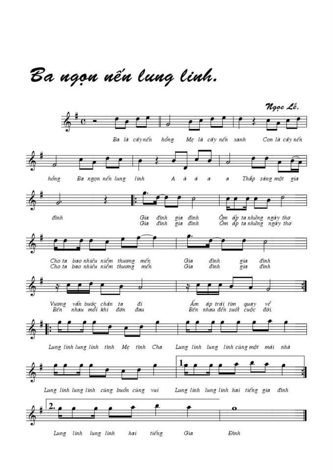 Ba Ngọn Nến Lung Linh sheet