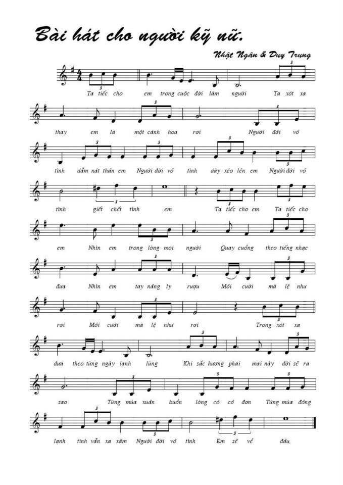 Bài Hát Cho Người Kỹ Nữ sheet
