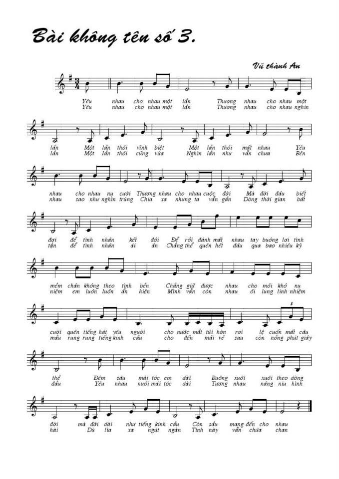 Bài Không Tên Số 3 sheet